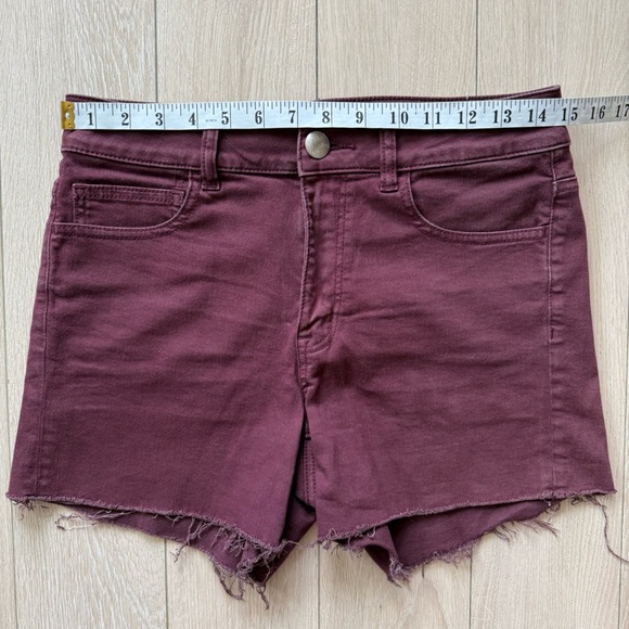 American Eagle High Rise Shortie Super Stretch Shorts in Burgundy Women’s Size 8 - Picture 4 of 9